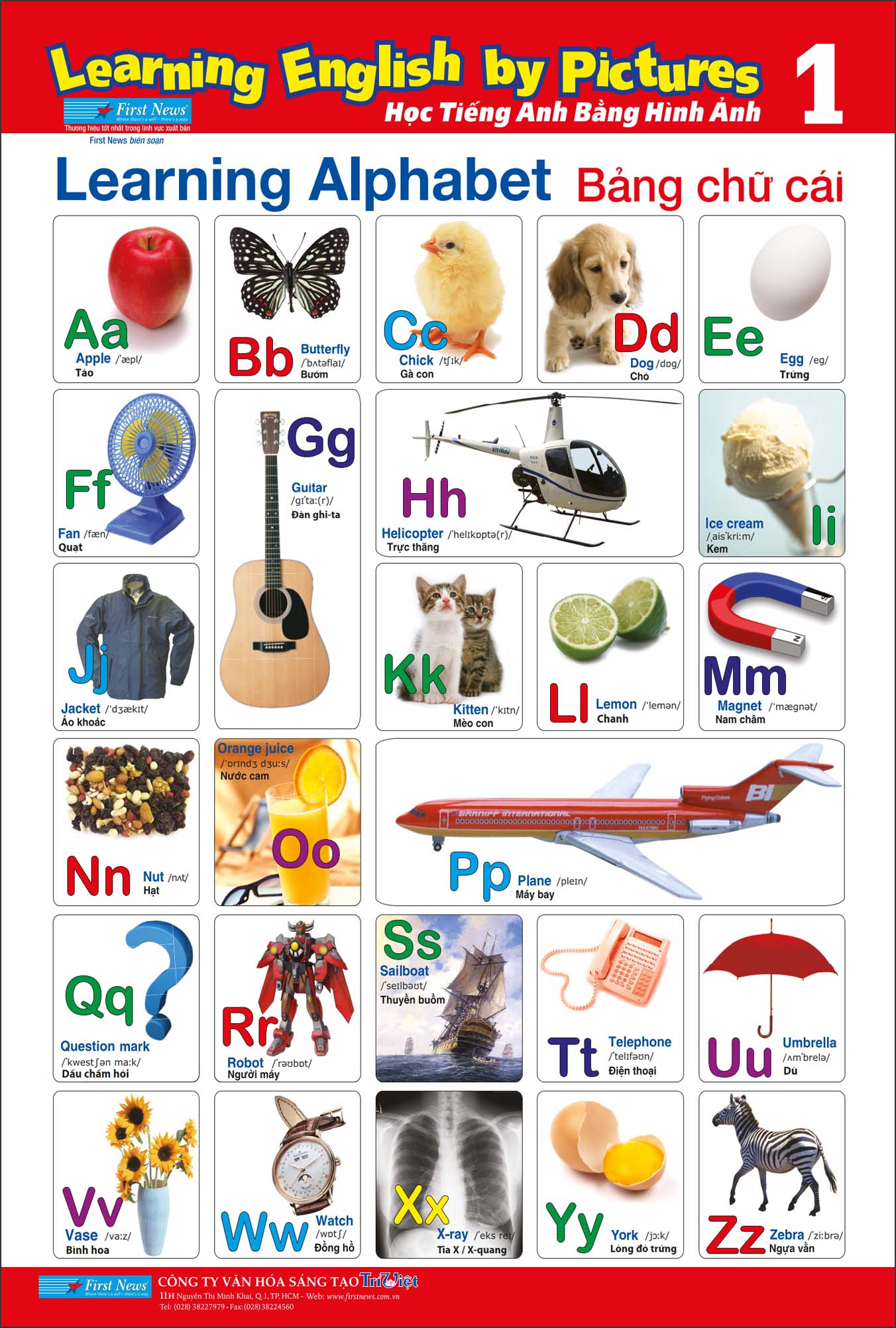 Poster Học Tiếng Anh Bằng Hình Ảnh 1 (Khổ lớn)